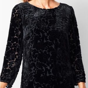 NWT URBAN OUTFITTERS LAZRADE VEDA BLACK VELVET BURNOUT TOP BLOUSE XS